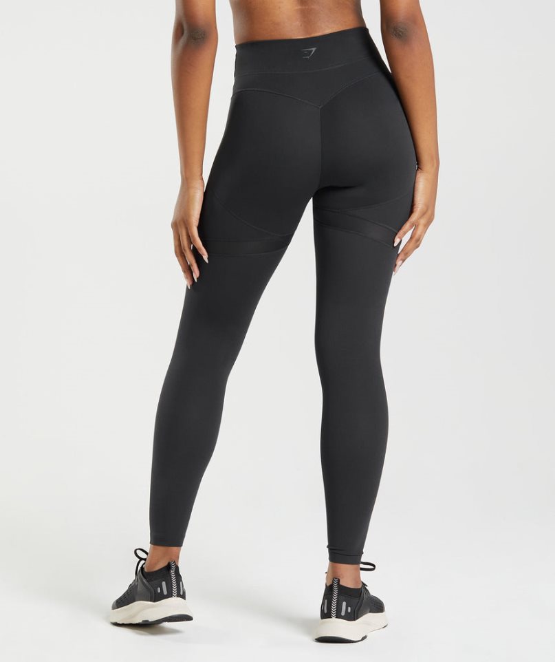 Women's Gymshark Whitney Mesh Leggings Black | CA 50718N